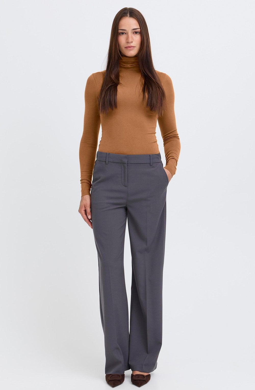 Toffee Roll Neck Top