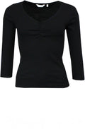 Tova Black Ribbed Jersey Top