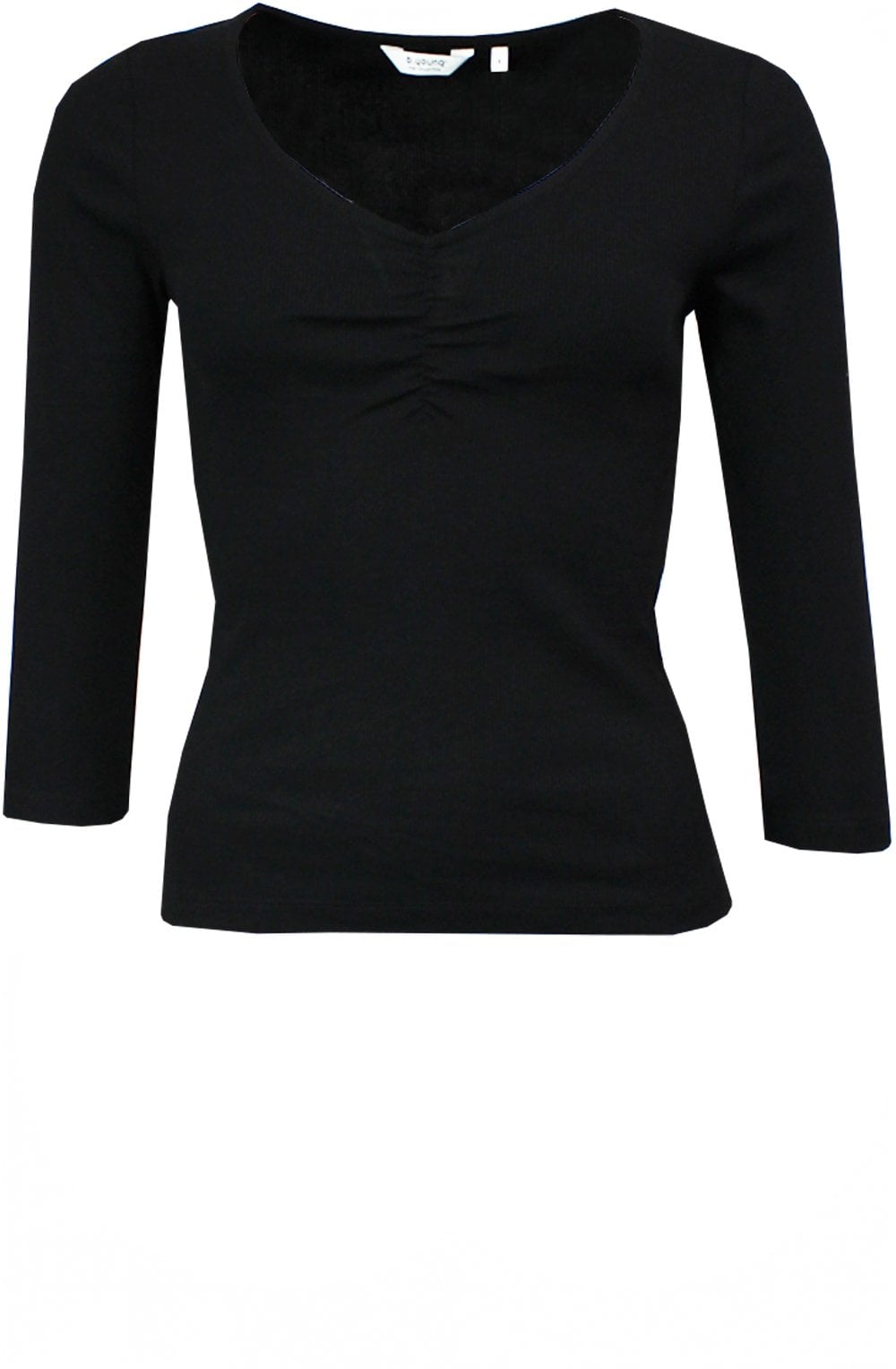 Tova Black Ribbed Jersey Top