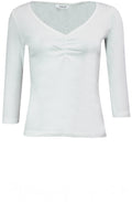 Tova Off White Ribbed Jersey Top