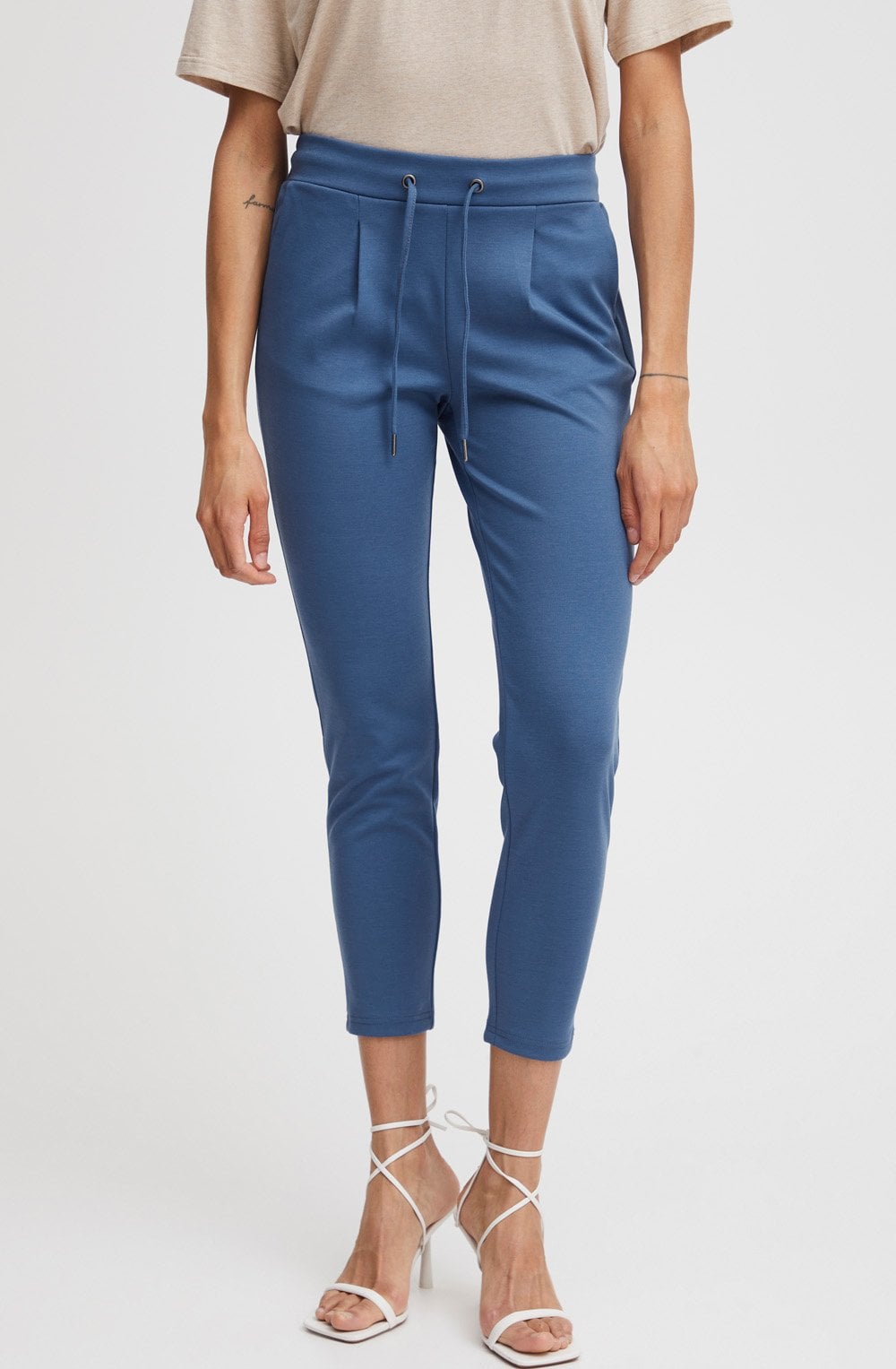 True Navy Rizetta Ankle Length Trousers