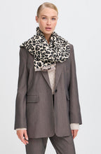 Vileopard Black Mix Leopard Print Frayed Edge Scarf