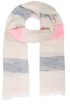 Viltea Pink and Gold Frayed Edge Scarf
