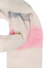 Viltea Pink and Gold Frayed Edge Scarf