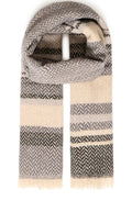 Viluxi Grey and Gold Chevron Scarf