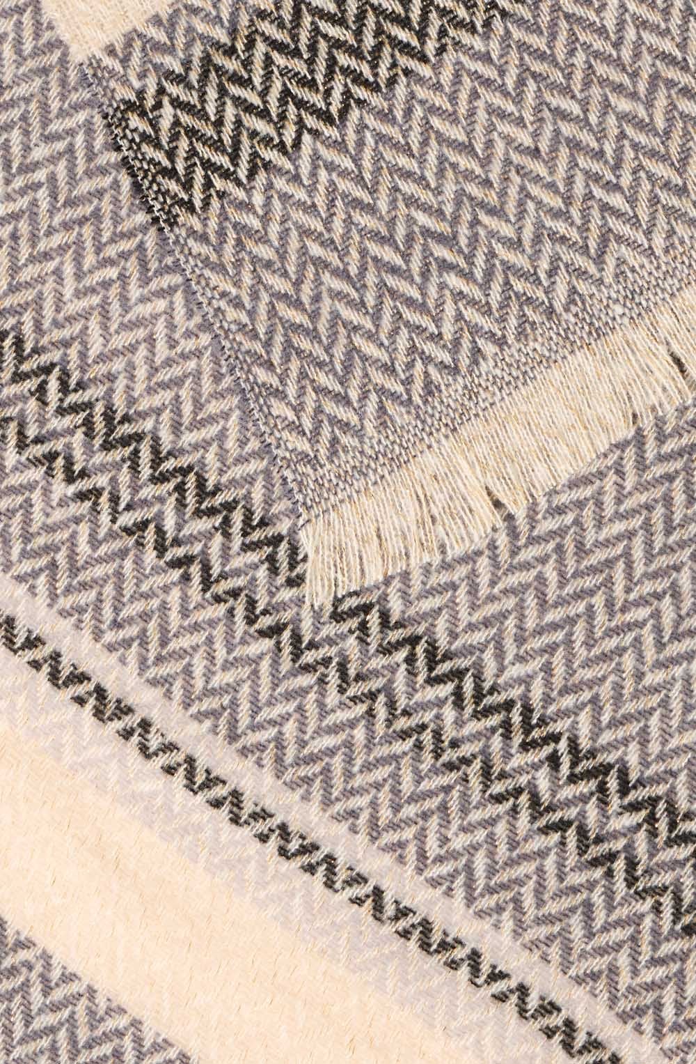 Viluxi Grey and Gold Chevron Scarf