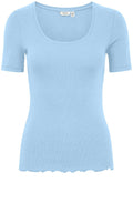Vista Blue Fine Ribbed T Shirt