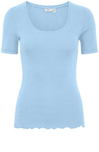 Vista Blue Fine Ribbed T Shirt