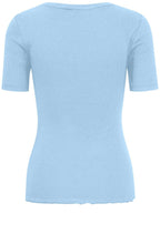 Vista Blue Fine Ribbed T Shirt