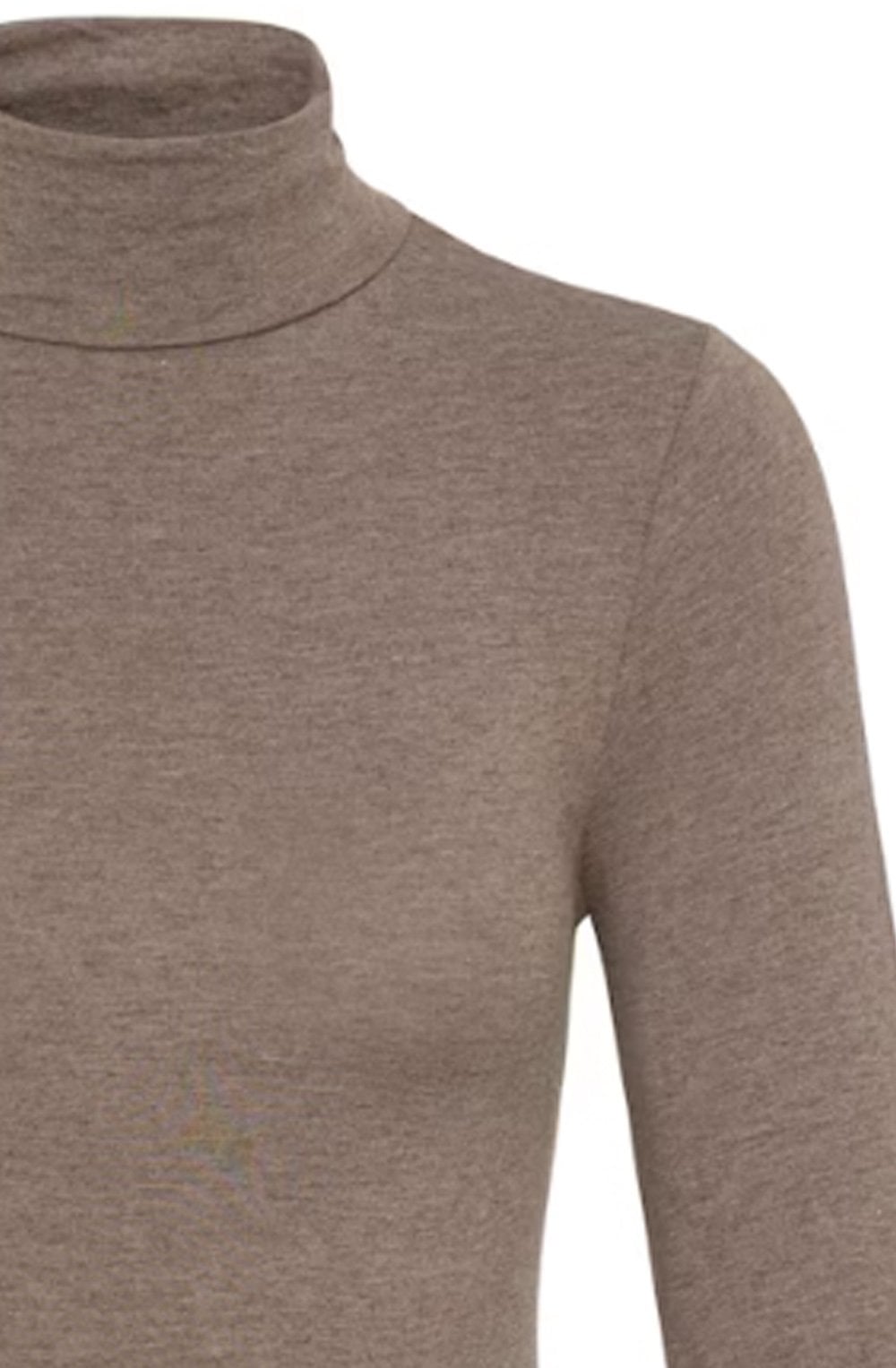 Walnut Melange Roll Neck Top