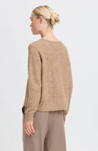 Walnut Melange V Neck Jumper