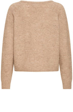 Walnut Melange V Neck Jumper