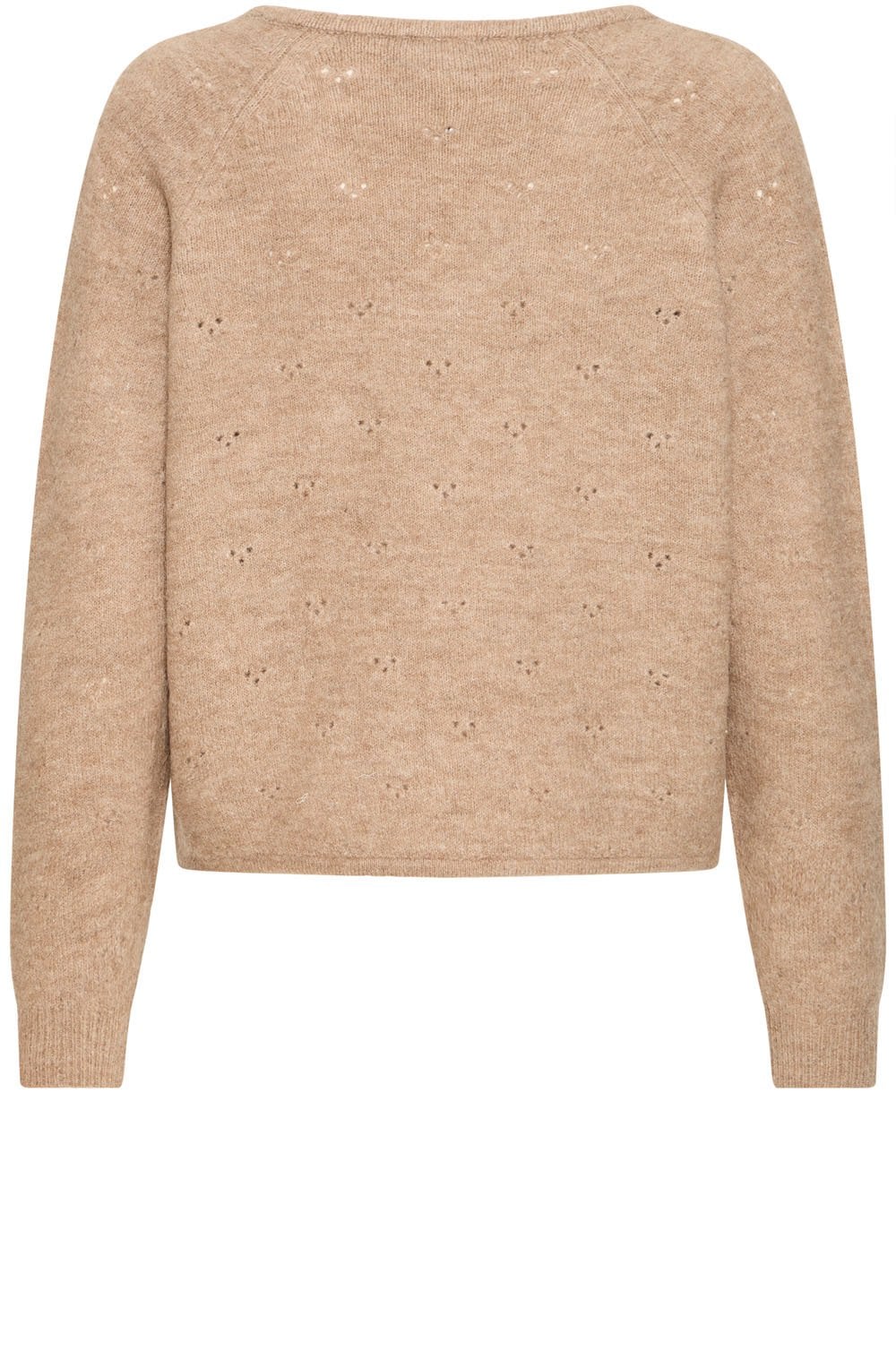 Walnut Melange V Neck Jumper