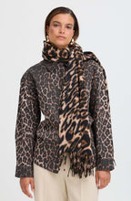 Weopard Black Mix Leopard Print Tasselled Scarf