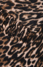 Weopard Black Mix Leopard Print Tasselled Scarf