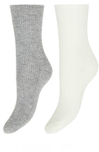 White and Grey Knitted Socks