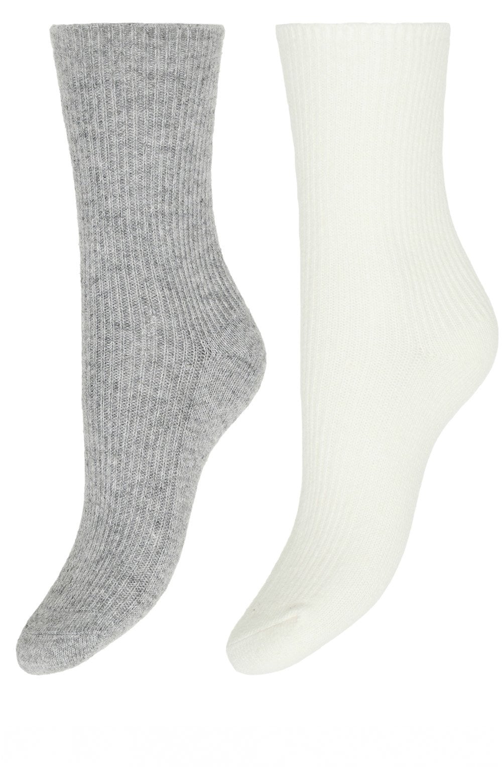 White and Grey Knitted Socks