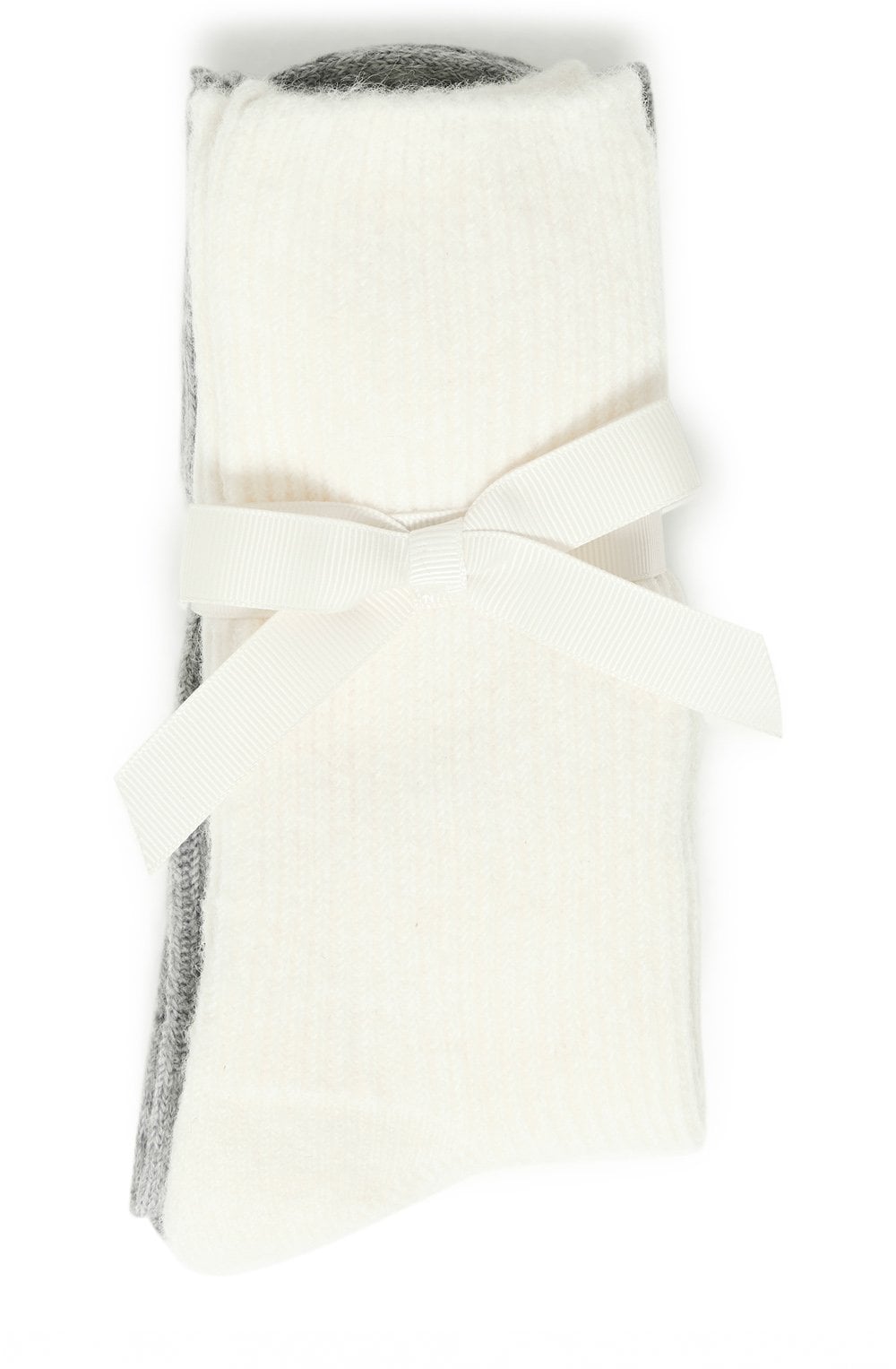White and Grey Knitted Socks