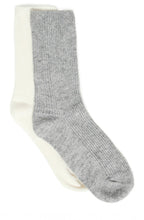 White and Grey Knitted Socks