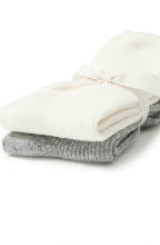White and Grey Knitted Socks