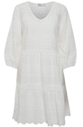 White Lace Effect Smock Dress