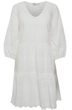 White Lace Effect Smock Dress