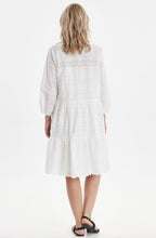 White Lace Effect Smock Dress