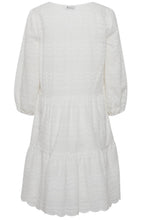 White Lace Effect Smock Dress