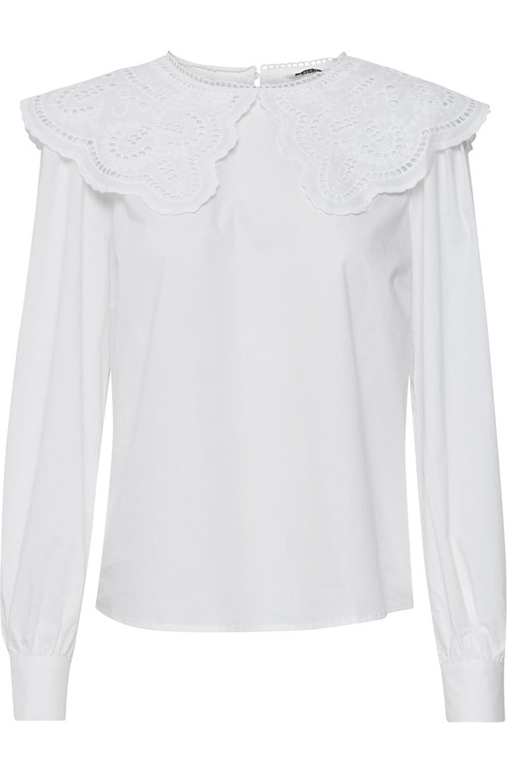 White Large Collar Blouse