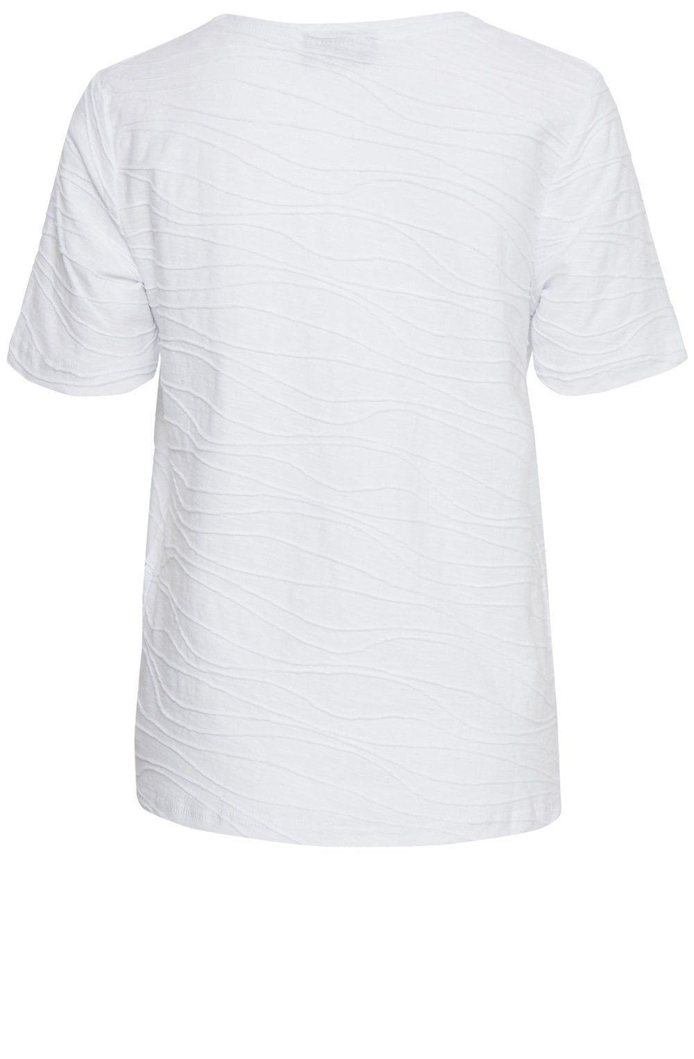 White Textured Jersey T Shirt