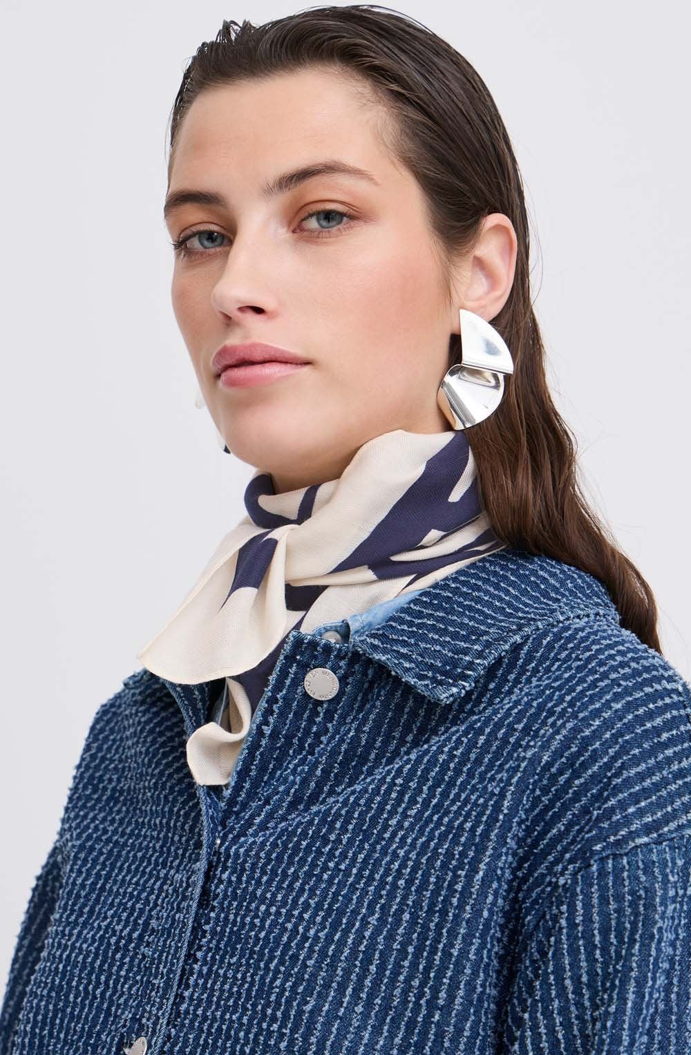 Wicly Birch Geo Abstract Print Scarf
