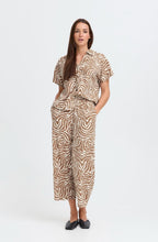 Woodsmoke Animal Print Linen Mix Cropped Trousers