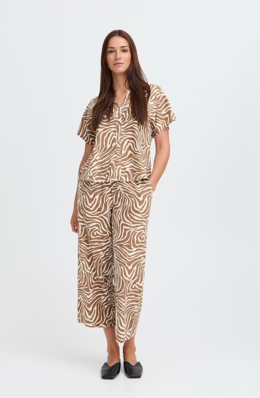 Woodsmoke Animal Print Linen Mix Shirt