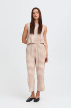 Woodsmoke Check Linen Mix Button Back Blouse