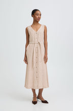 Woodsmoke Stripe Linen Mix Sleeveless Dress