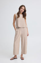 Woodsmoke Striped Linen Mix Cropped Trousers