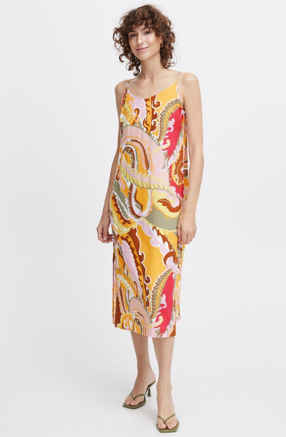 Yarrow Paisley Strappy Slip Dress