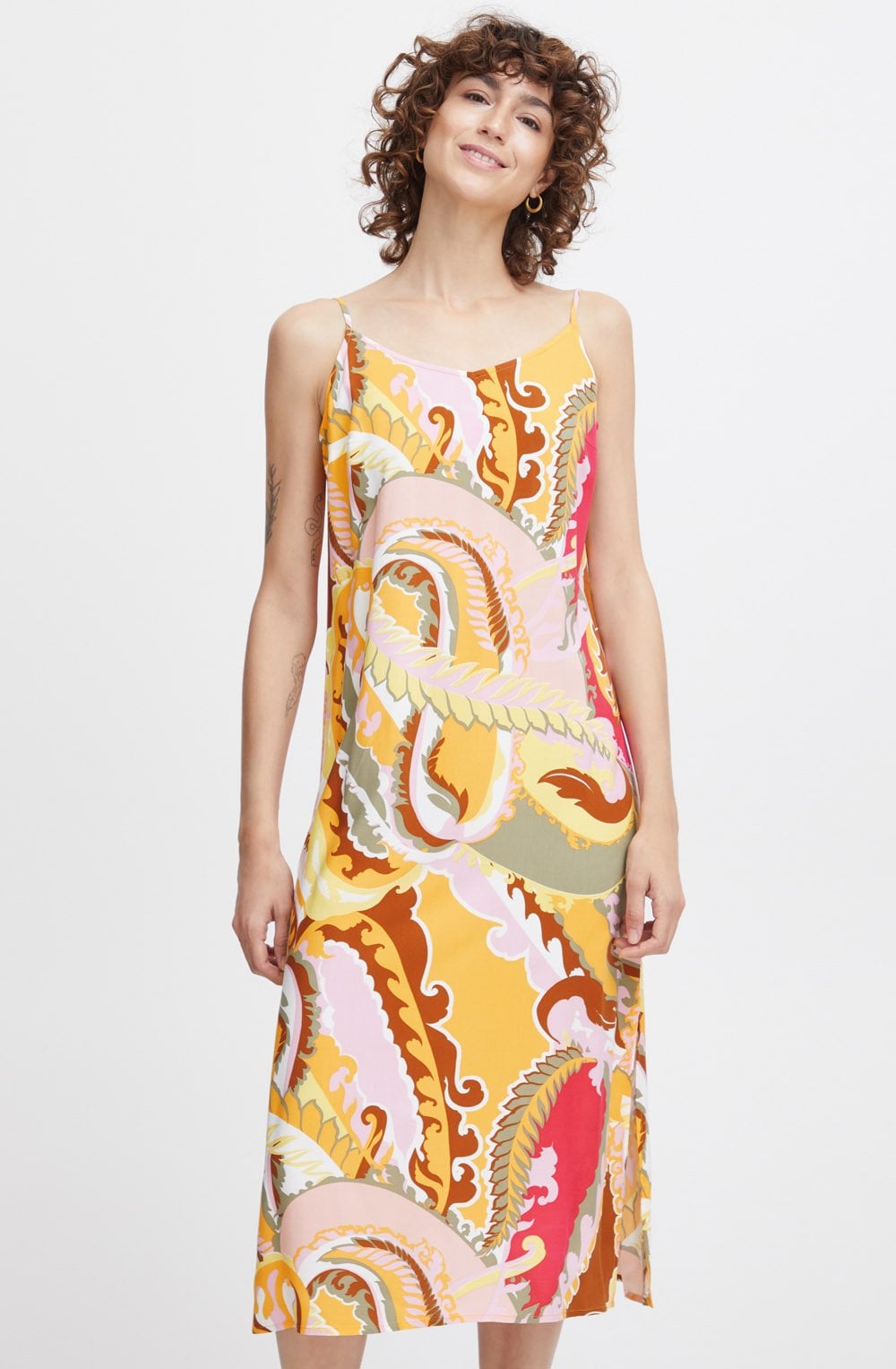 Yarrow Paisley Strappy Slip Dress