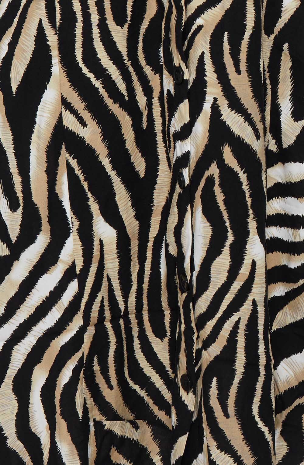 Zebra Print Shirt Dress