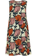Bold Floral Linen Dress