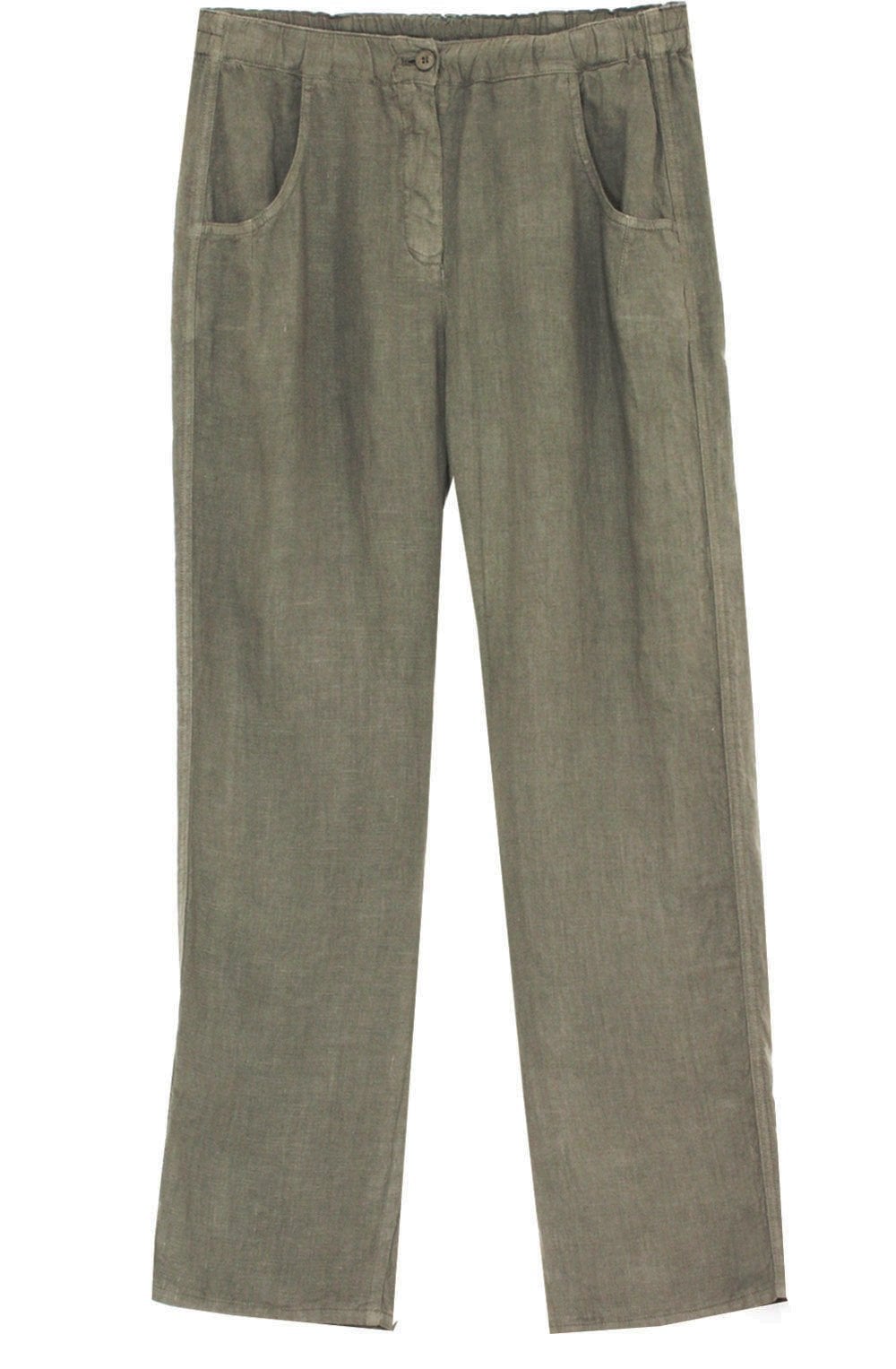 Khaki Linen Trousers
