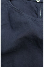 Navy Linen Sleeveless Top