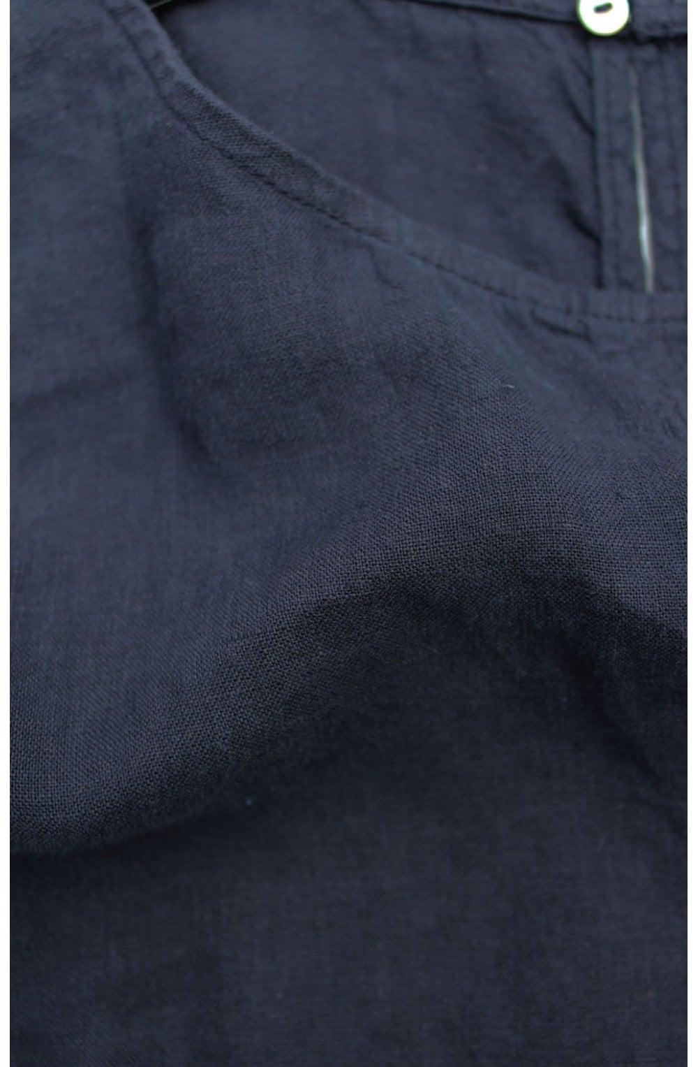 Navy Linen Sleeveless Top