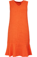 Sleeveless Orange Linen Dress