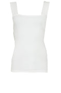 White Fine Rib Jersey Top