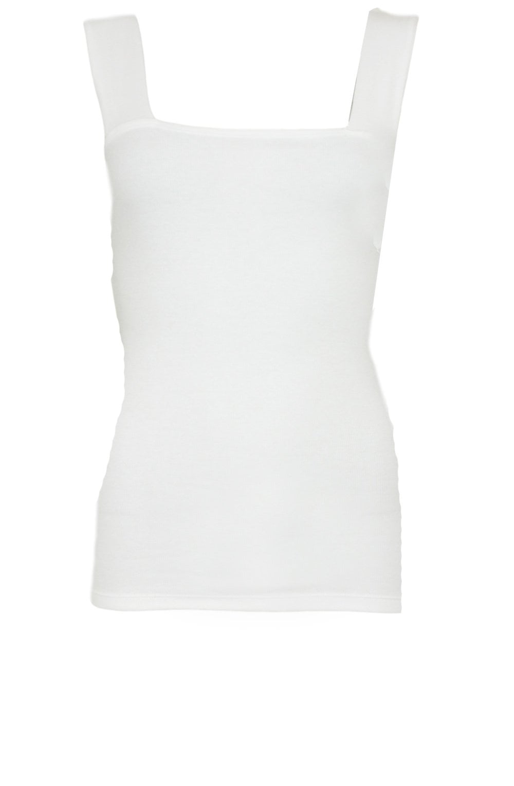White Fine Rib Jersey Top