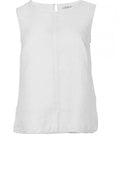 White Sleeveless Linen Top