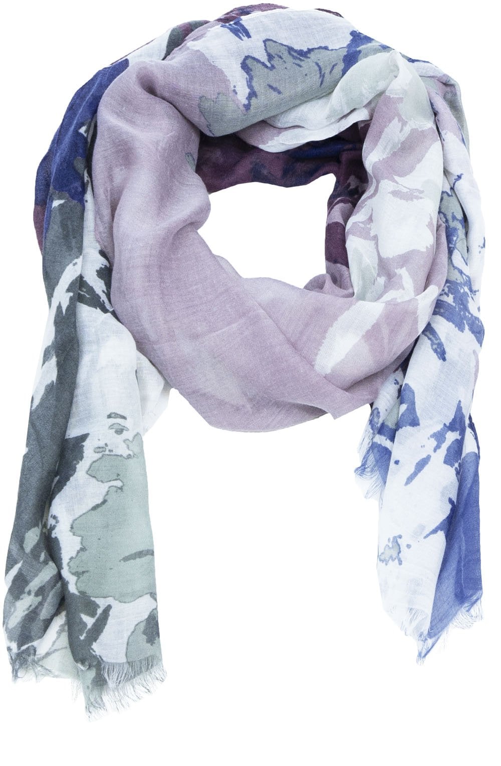 Abstract Floral Print Scarf