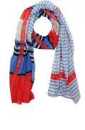 Aqua Striped Design Scarf