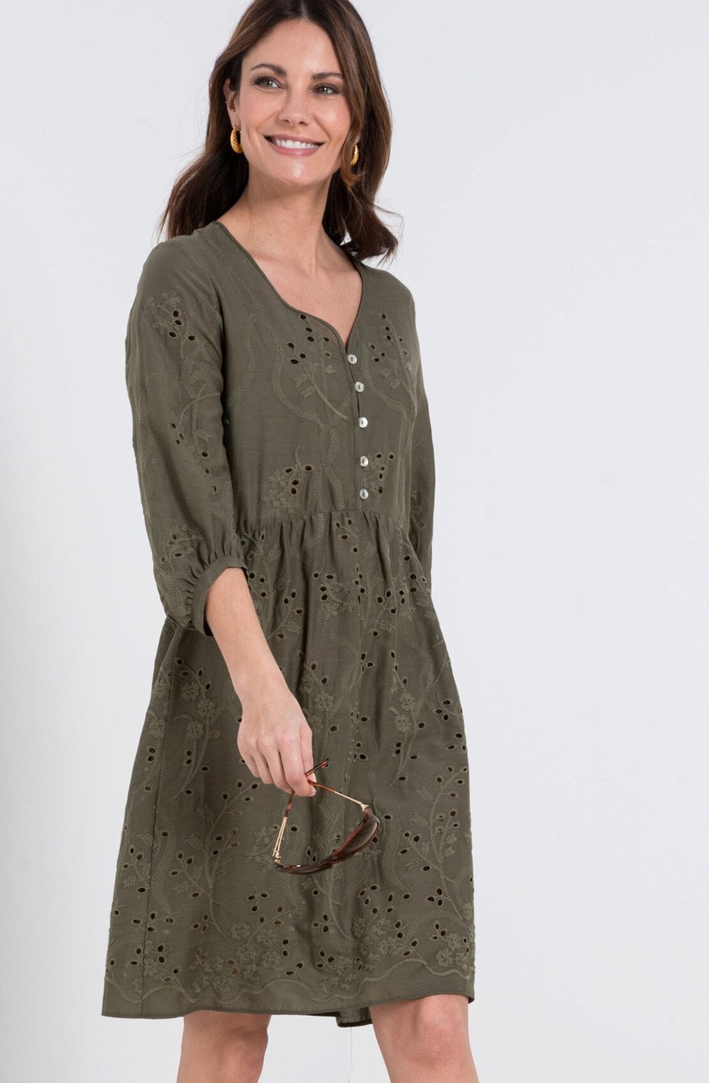 Arina Safari Broderie Anglaise Dress